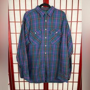 Vintage Mighty Mac Multicolor Flannel Button Down Work Shirt